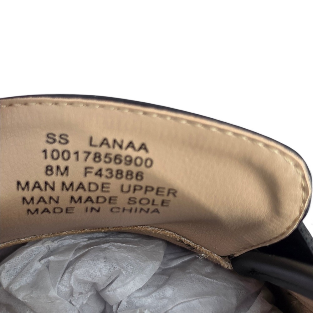 Sun + Stone Lanaa Lug Sole Penny Loafers Black Leather Flats Womens 8 New - Picture 7 of 7